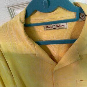 Tommy Bahama Pale Yellow Casual Shirt Size Large